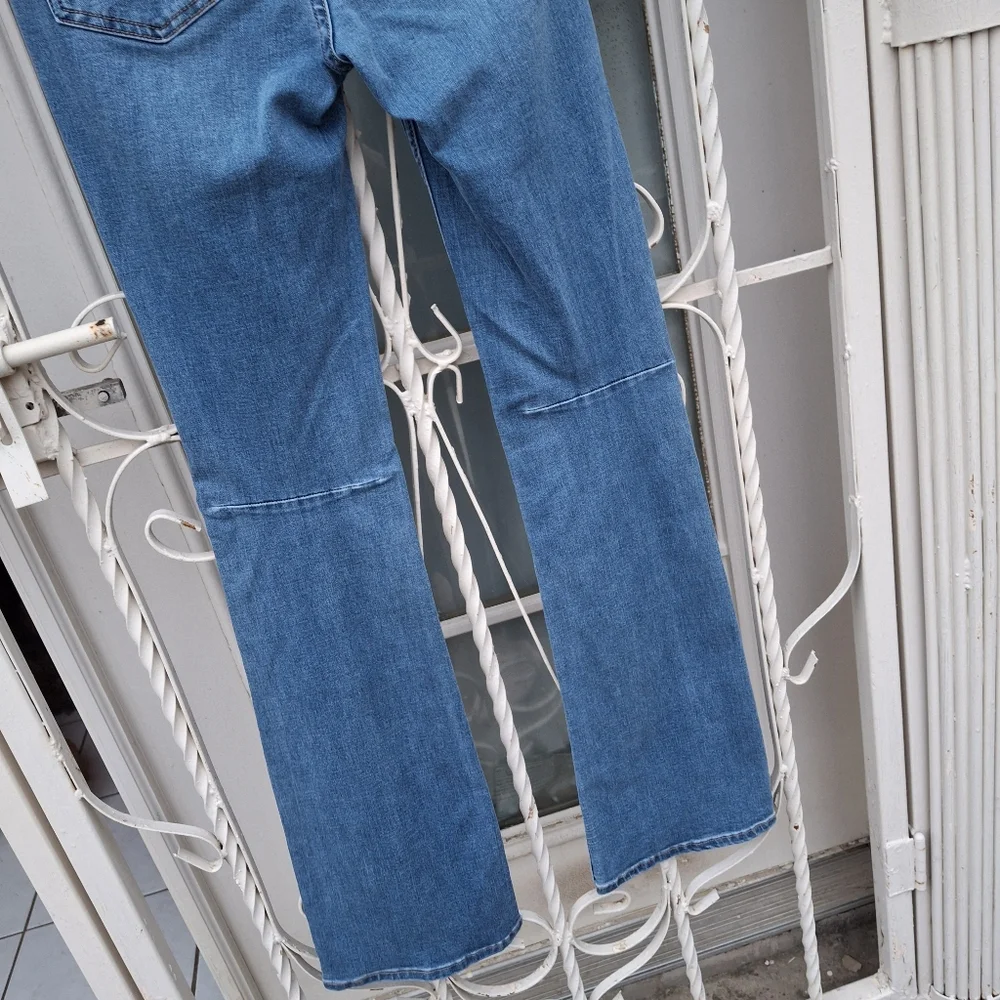 We The Free Penny Pull-On Wide Flare Soft Denim Blue Stretch Jeans Women Size 27 - Picture 8 of 16
